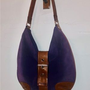 Authentic Michael KHORS suede shoulder bag in a vibrant purple